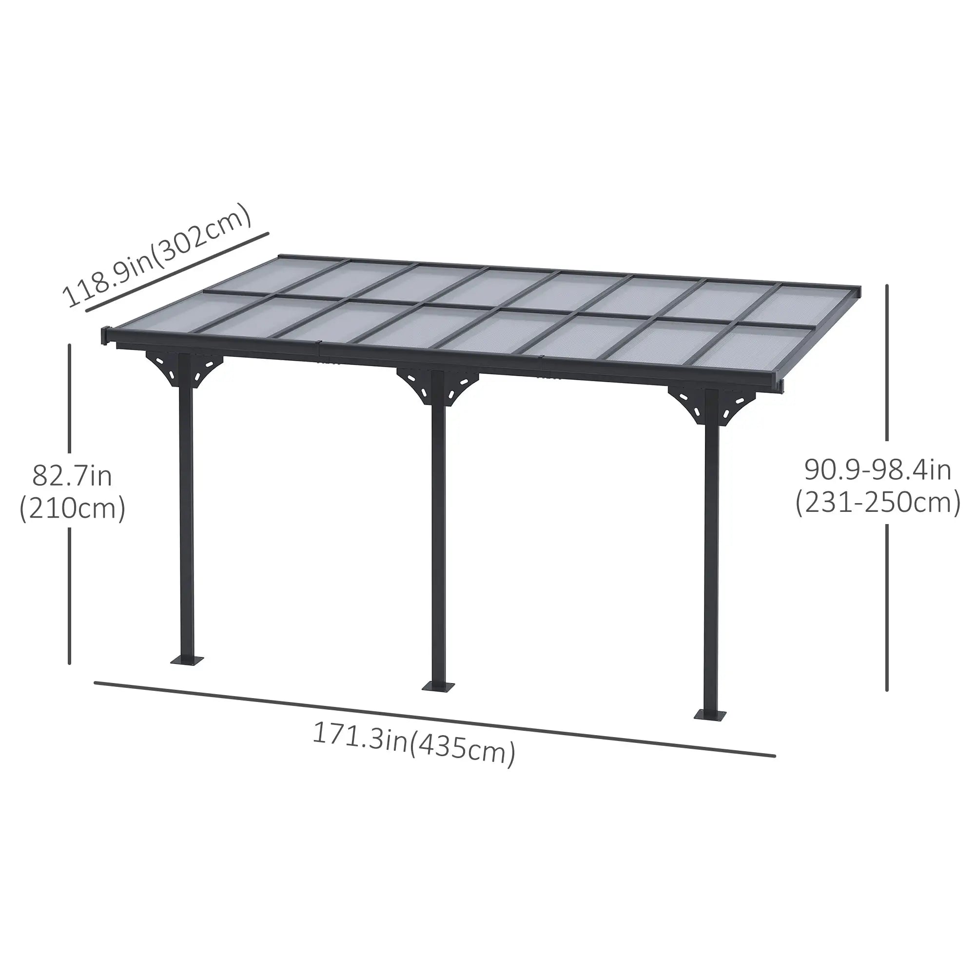 Adjustable Height Outdoor Pergola, 14ft x 10ft, Grey Pergolas at Gallery Canada