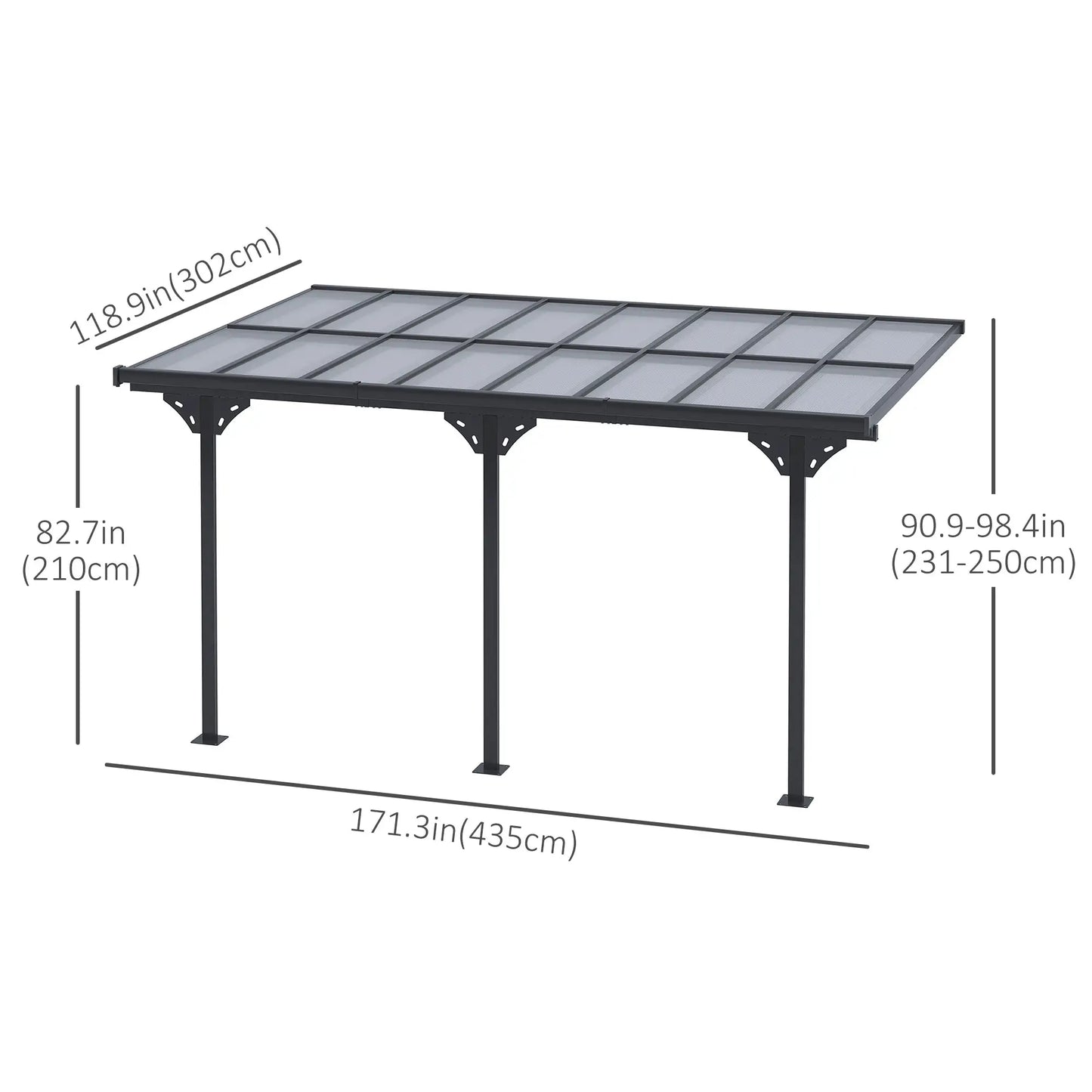 Adjustable Height Outdoor Pergola, 14ft x 10ft, Grey Pergolas at Gallery Canada