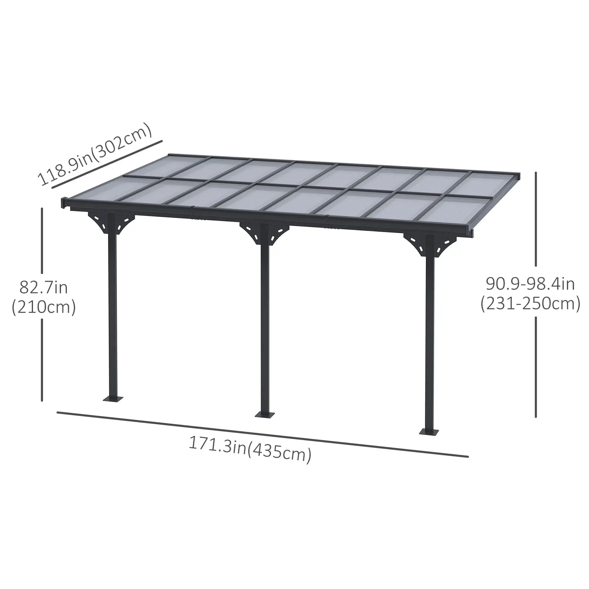 Adjustable Height Outdoor Pergola, 14ft x 10ft, Grey Pergolas at Gallery Canada