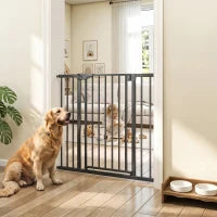 Pet Gate 30-40" W, Auto-Close, Two-Way Open, Pressure Mounted