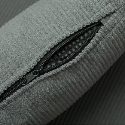 Modern Accent Chair, Upholstered Armchair, Solid Wood Legs, Lumbar Pillow, Grey Accent Chairs at Gallery Canada