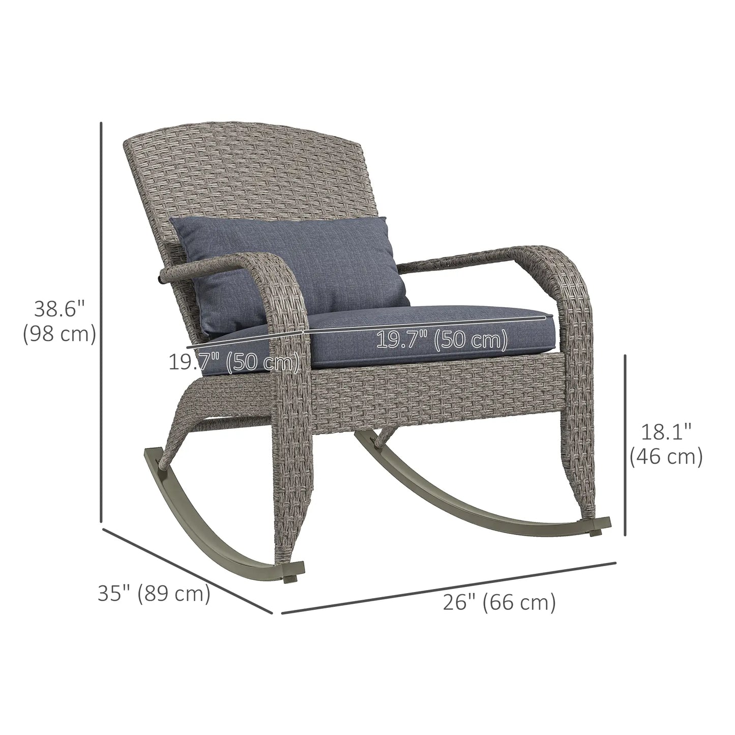 Adirondack Chair, Outdoor Wicker Rocking Chair, Grey Patio Chairs at Gallery Canada