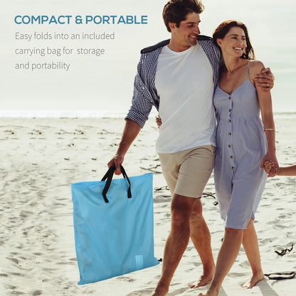 Beach Lounge Chair Set, 2 Pieces, Folding Chaise, Blue Beach Accessories at Gallery Canada