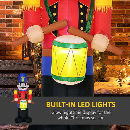 Outdoor 8ft Inflatable Walnut Soldier Drum, LED, Colorful Christmas Inflatables at Gallery Canada