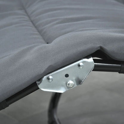 Foldable Lounge Chair, Reclining Patio Sun Lounger, 6-Position Adjustable, Grey Lounger Chairs at Gallery Canada