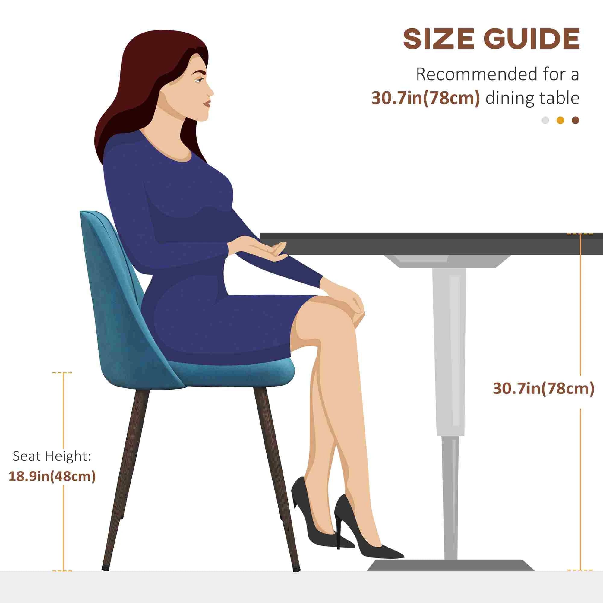 Upholstered Dining Chairs Set of 4, Velvet, Wood-Grain Steel Leg, Blue Bar Stools at Gallery Canada