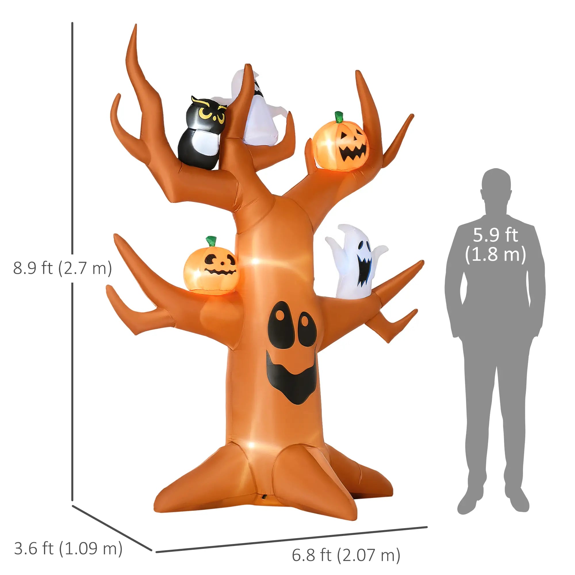 9ft Inflatable Halloween Haunted Tree, Pumpkins, Ghosts, Cat, LED Yard Display Halloween Decorations at Gallery Canada