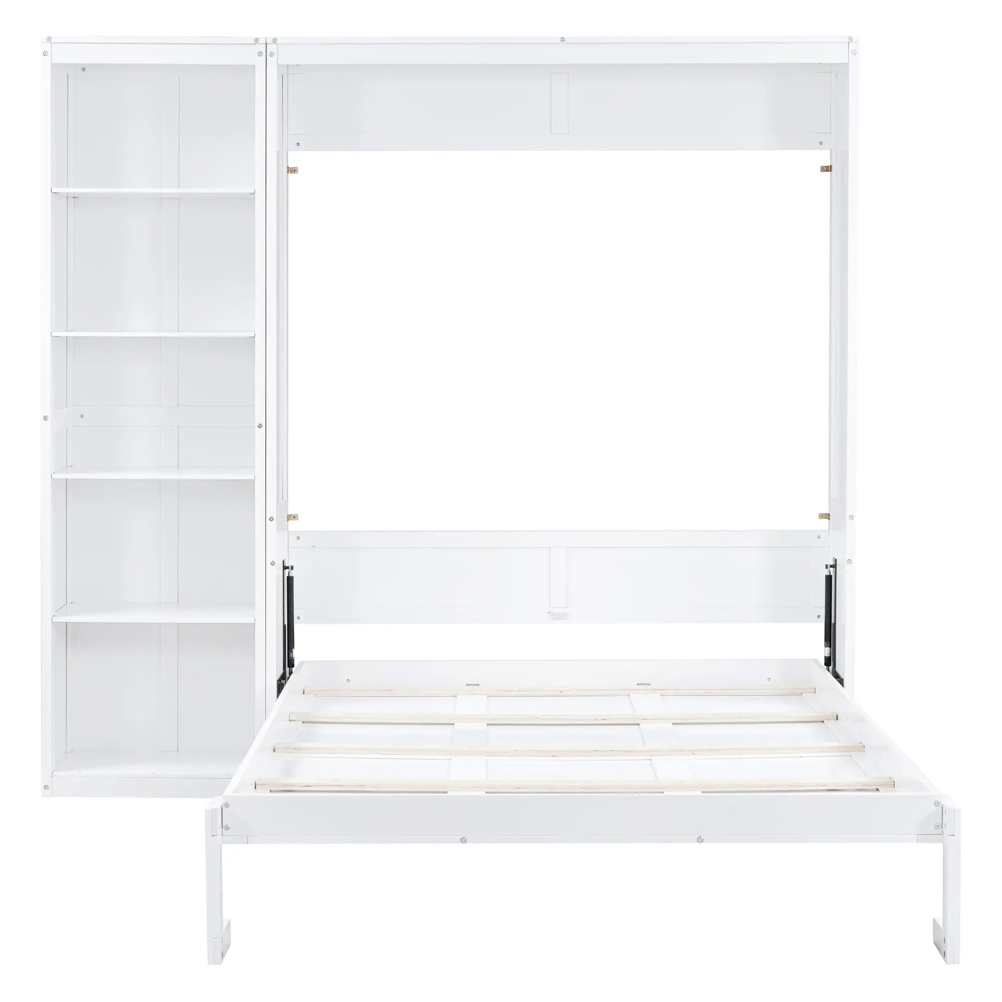 Murphy Bed with Shelves, Dual Piston Mechanism, 94