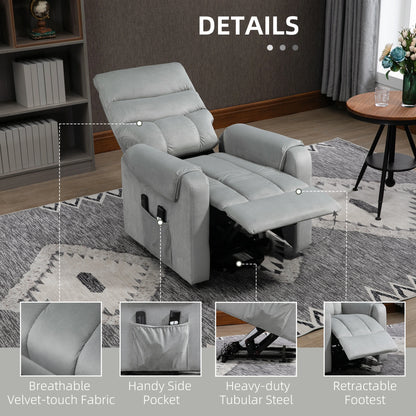 Lift Chair, Massage Recliner with 8 Vibration Points, Footrest, Remote, Grey Electric Power Lift Chairs at Gallery Canada