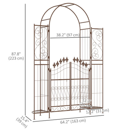 7ft Metal Garden Arch Trellis, Outdoor Arbor for Climbing Plants Garden Arches at Gallery Canada