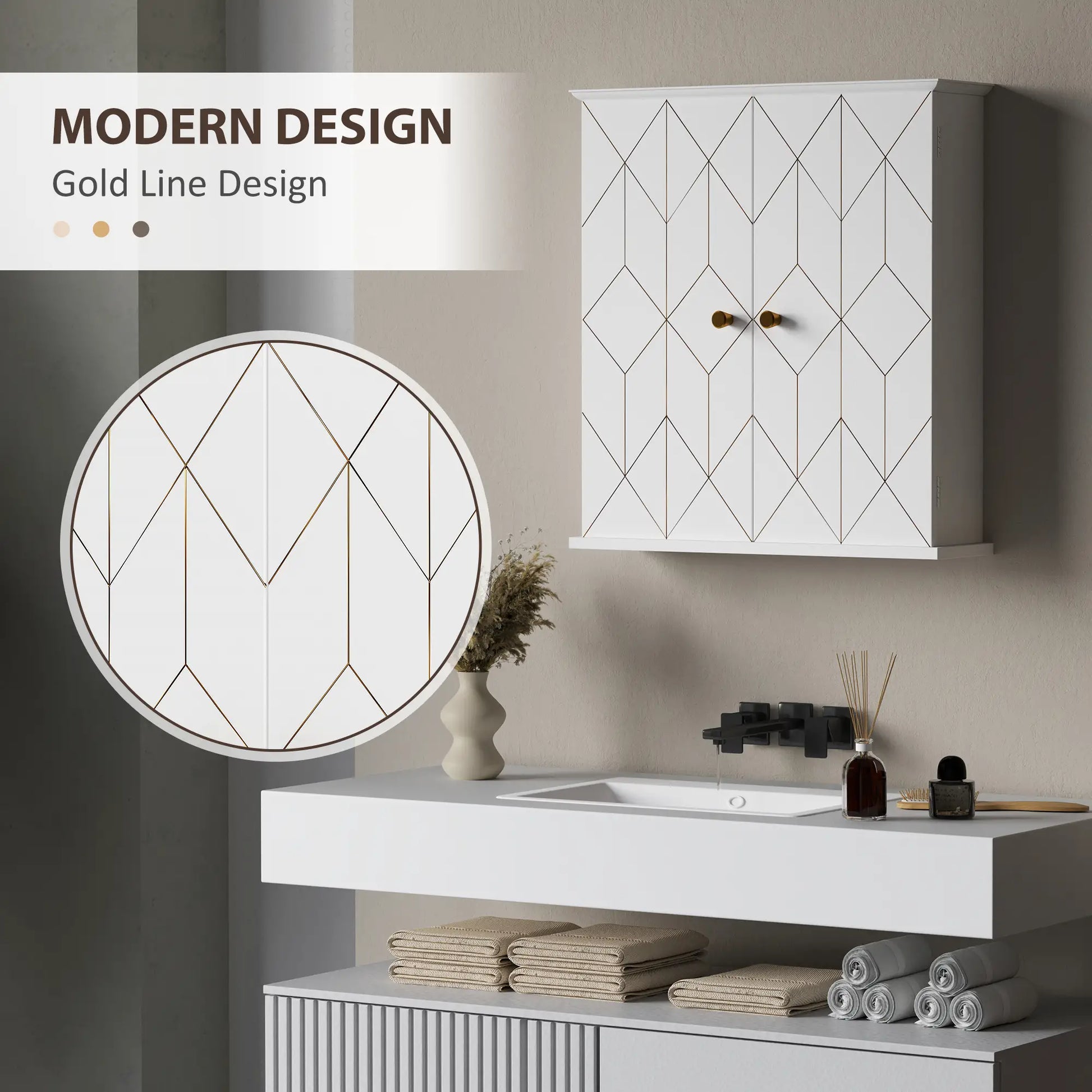 Bathroom Wall Cabinet, Medicine Storage, 2 Doors, Adjustable Shelf, White Bathroom Cabinets at Gallery Canada