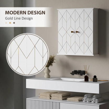 Bathroom Wall Cabinet, Medicine Storage, 2 Doors, Adjustable Shelf, White Bathroom Cabinets at Gallery Canada