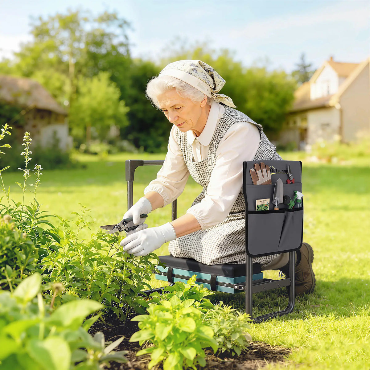 Heavy Duty Foldable Garden Kneeler Seat, Extendable Steel Legs Garden Accessories at Gallery Canada
