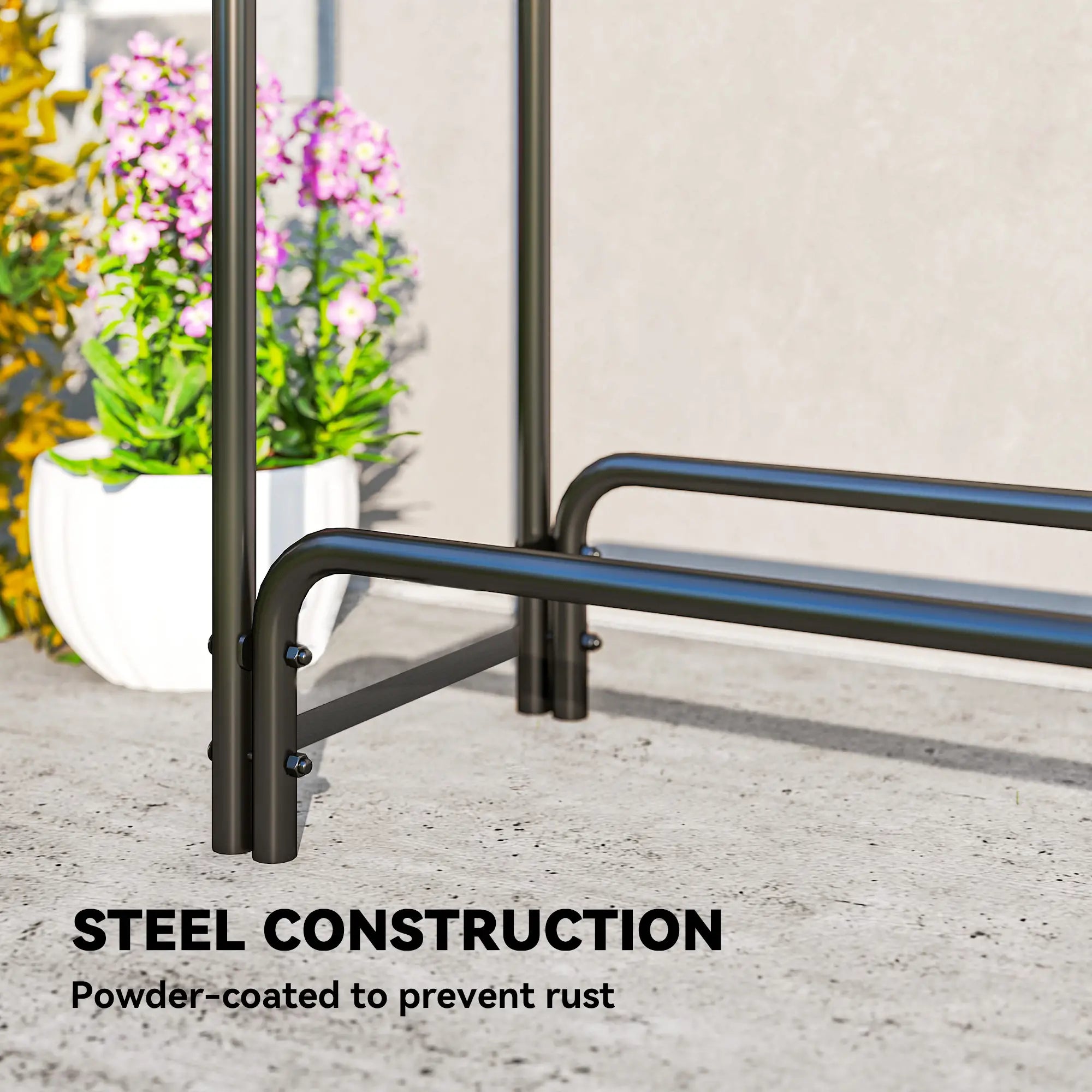 Firewood Rack with Waterproof Cover, 142