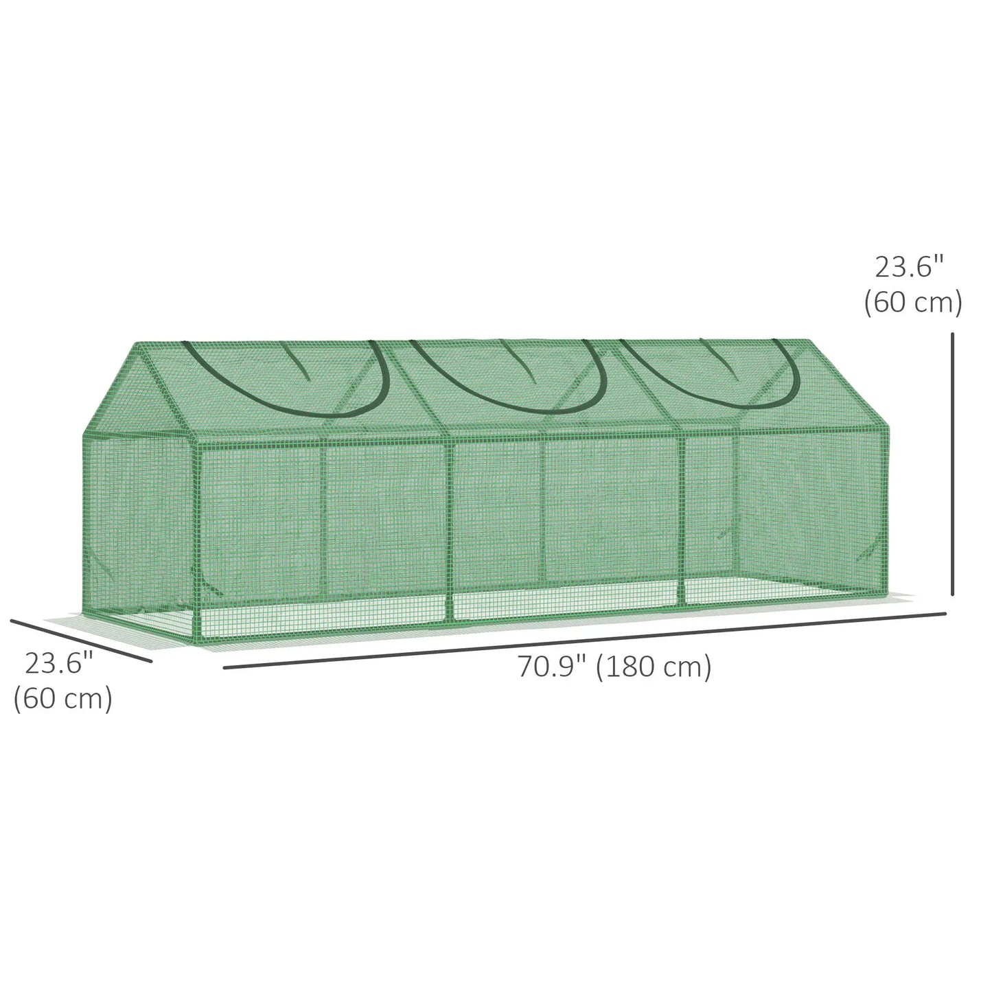 Serre tunnel portable mini, 71" x 24" x 24", Vert