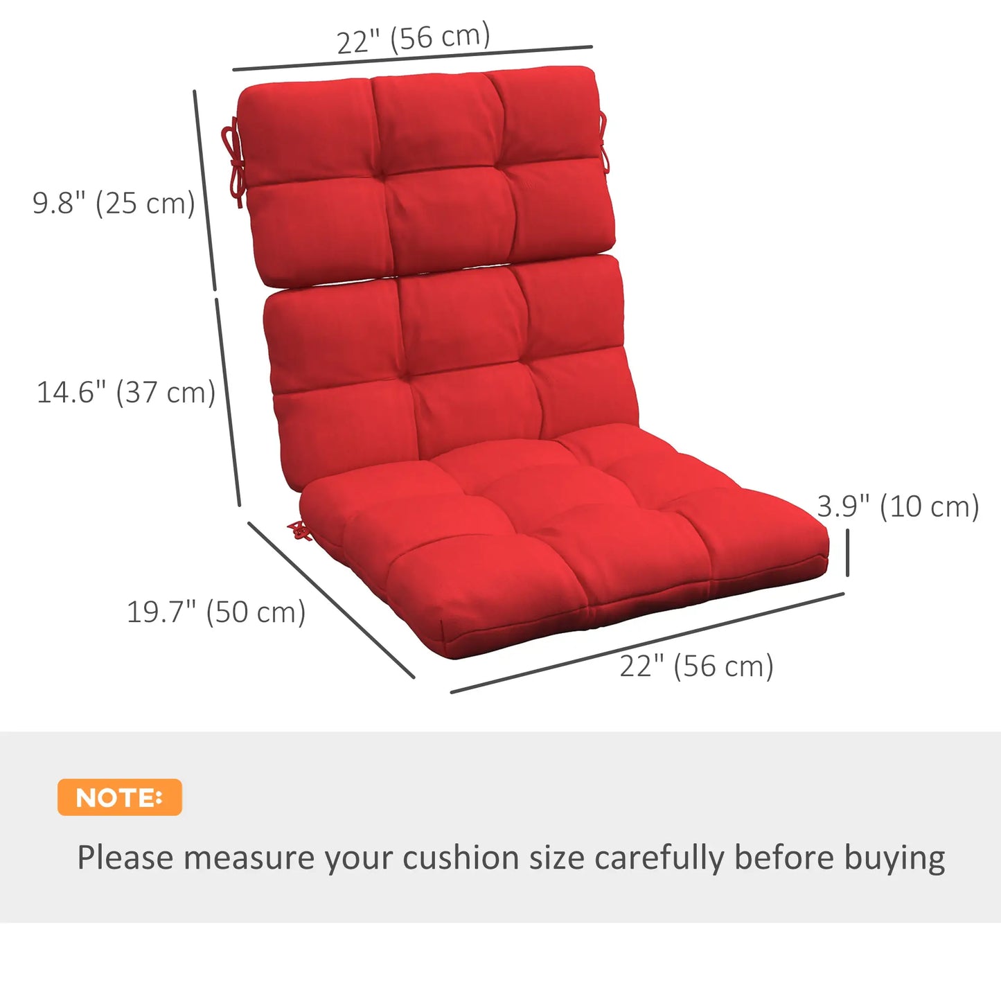 2-Piece Back Seat Cushion, Outdoor Patio Chair Cushions, Button Tufted, Red Patio Chair Cushions at Gallery Canada