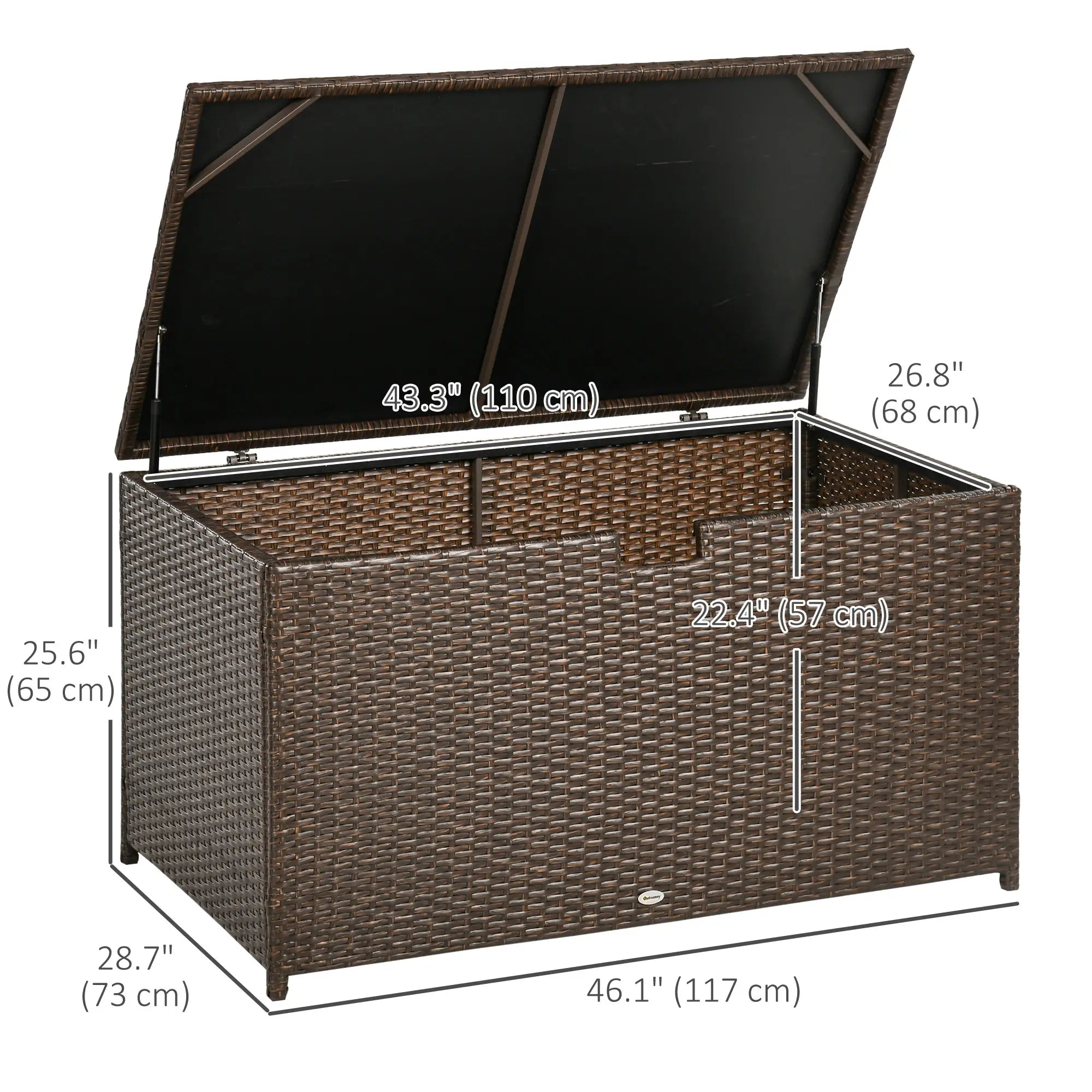 113 Gallon Outdoor Storage Box, Rattan Deck Box, Brown Patio Storage Boxes at Gallery Canada