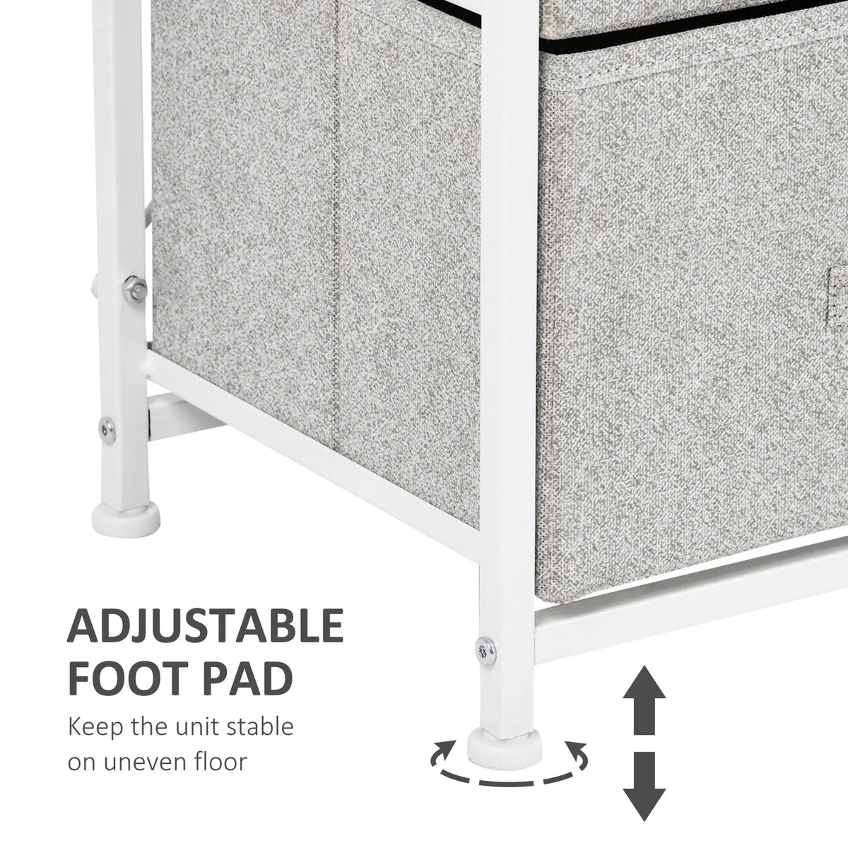 Linen Drawer Cabinet, 4 Removable Drawers, Adjustable Feet, White Storage Cabinets at Gallery Canada