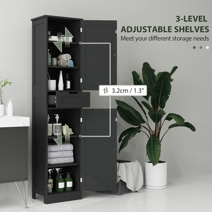 Freestanding Bathroom Cabinet, Drawer and 2 Doors, Tall Cupboard Bathroom Cabinets at Gallery Canada