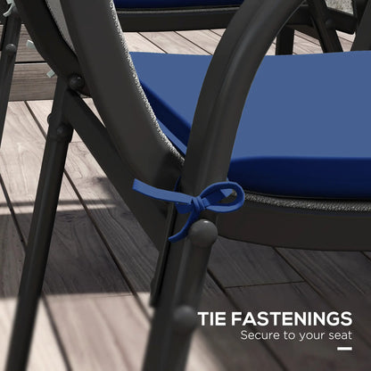 6-Piece Seat Cushion Pillows, Patio Chair Cushions with Ties, Deep Blue, Blue Patio Chair Cushions at Gallery Canada