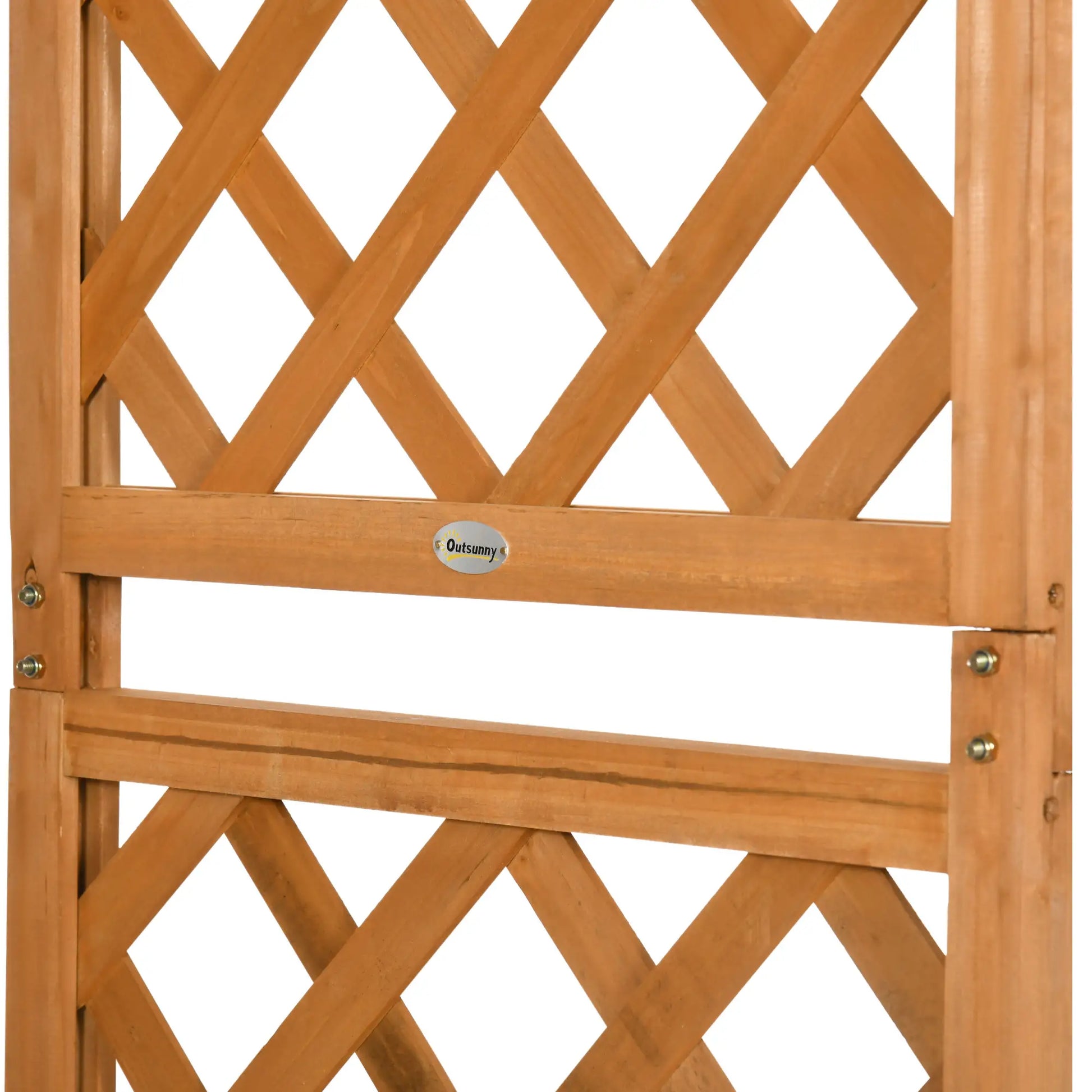 7.7FT Garden Arch, 2 Foldable Planter Boxes, Wooden Trellis Arbor, Brown Garden Arches at Gallery Canada