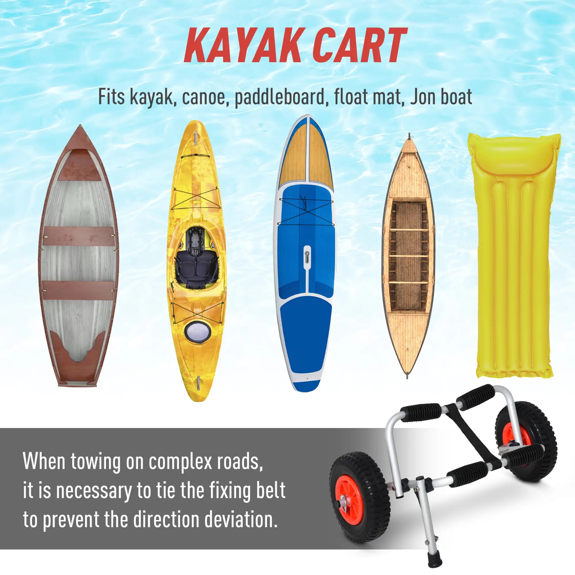 Kayak Cart Dolly, Flat-Free Wheels, Aluminum Frame, Folding, Silver Kayak Carts at Gallery Canada