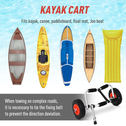 Kayak Cart Dolly, Flat-Free Wheels, Aluminum Frame, Folding, Silver Kayak Carts at Gallery Canada