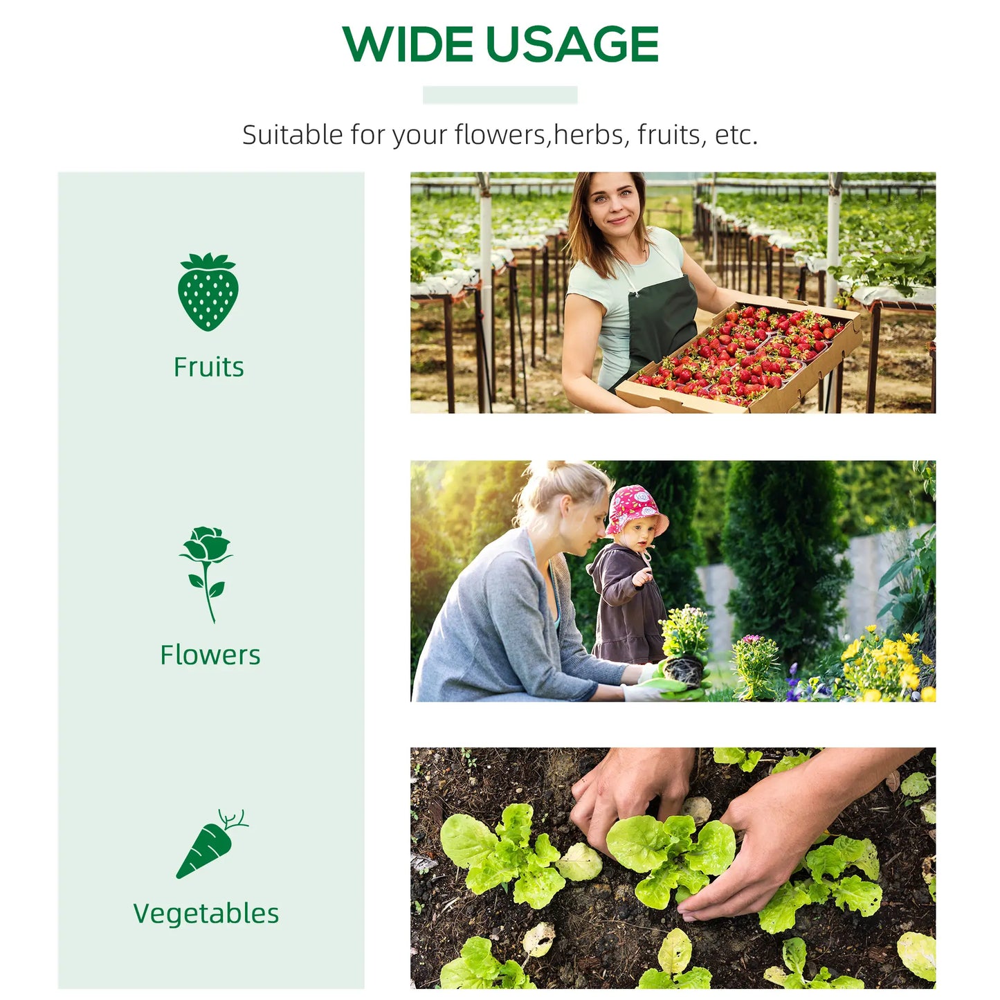 Serre tunnel portable mini, 71" x 24" x 24", Vert