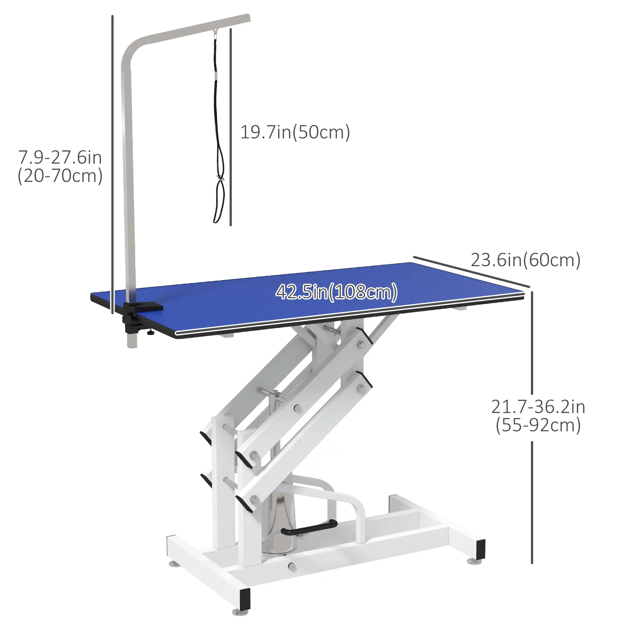 Adjustable Dog Grooming Table With Arm, Noose, Non-Slip, Blue Dog Grooming Tables at Gallery Canada