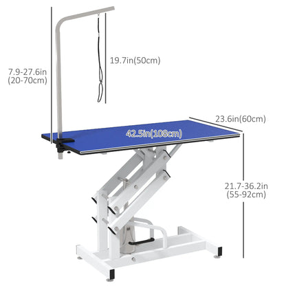 Adjustable Dog Grooming Table With Arm, Noose, Non-Slip, Blue Dog Grooming Tables at Gallery Canada