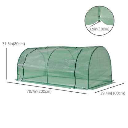 Mini Greenhouse With Zippered Doors, 79" x 39" x 32", Green Mini Greenhouses at Gallery Canada