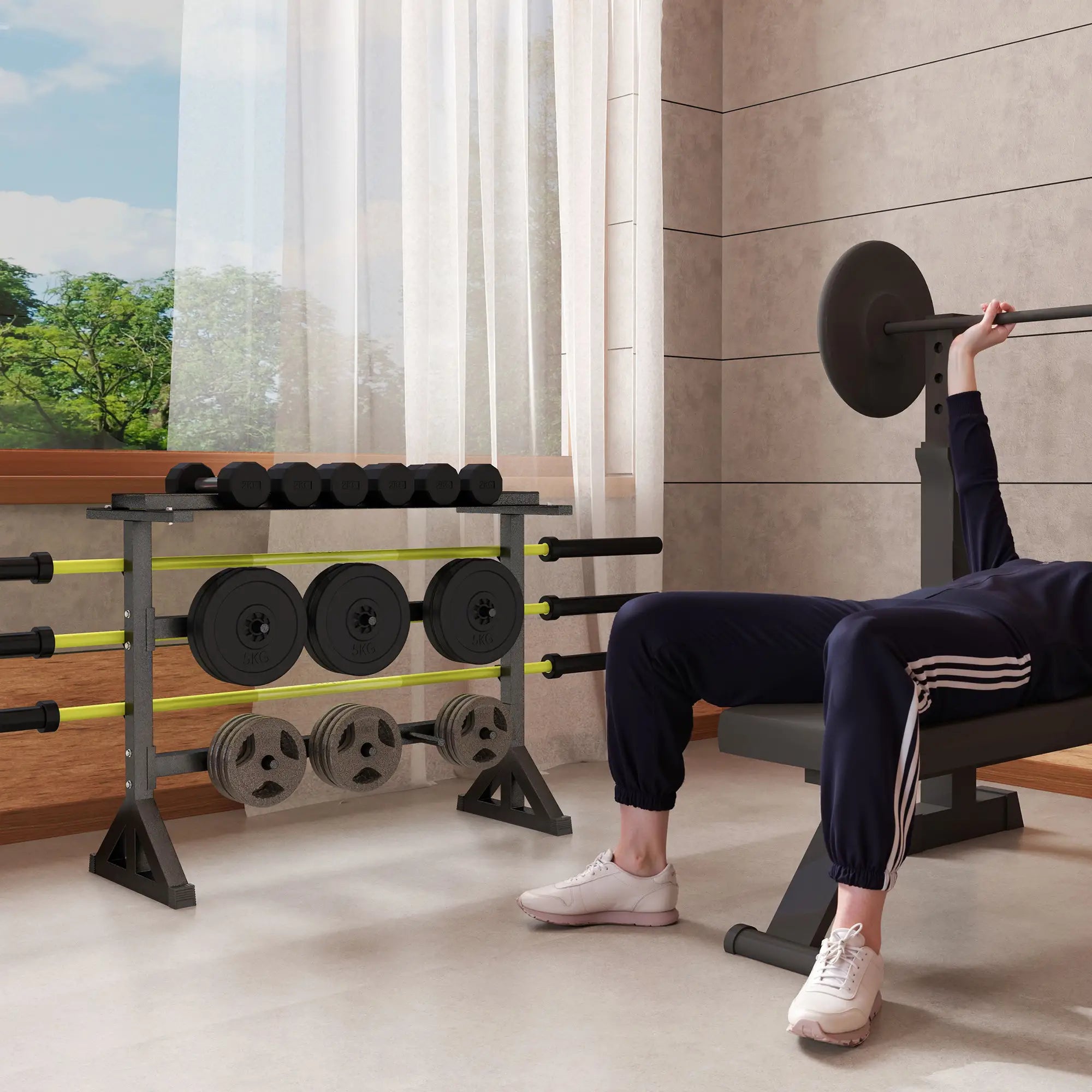 1100LBS Capacity Weight Rack, Plate and Dumbbell Rack, Home Gym Storage Benches Racks & Bars at Gallery Canada