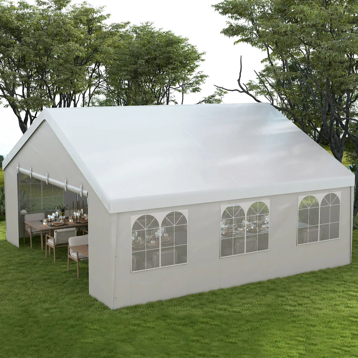 Heavy Duty Party Tent 19.5'x19' White, White Canopy Tents at Gallery Canada