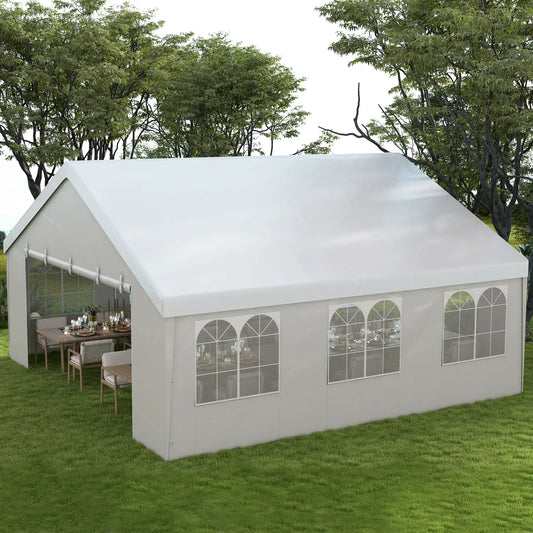 Heavy Duty Party Tent 19.5'x19' White, White Canopy Tents White at Gallery Canada