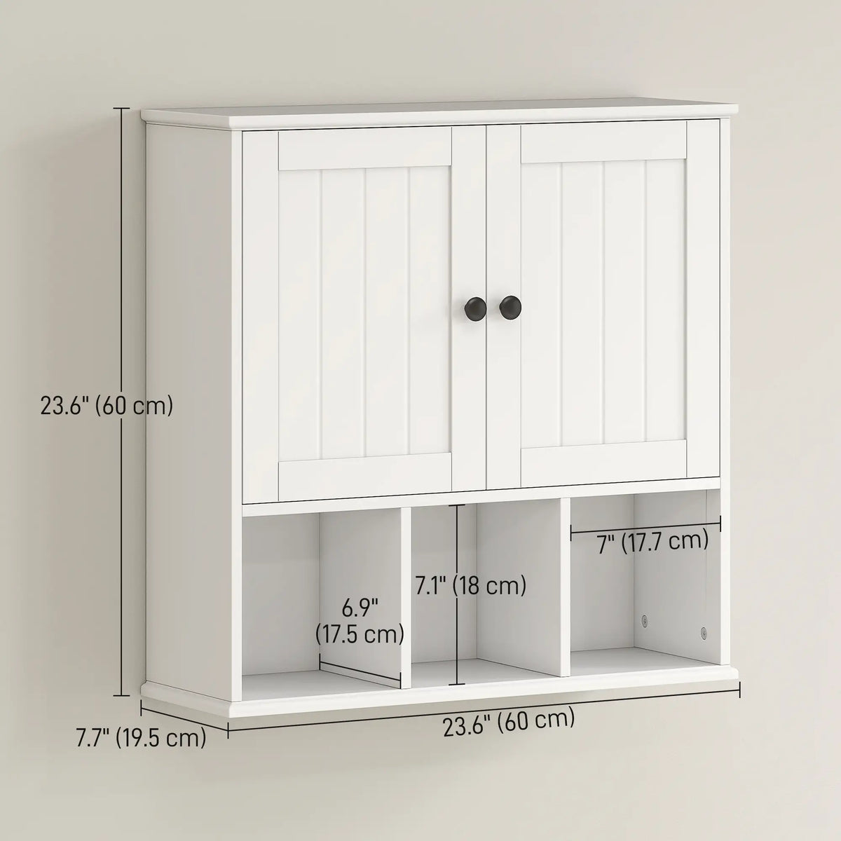 Farmhouse Wall Mounted Medicine Cabinet, Adjustable Shelf, White Wall Mounted Cabinets at Gallery Canada