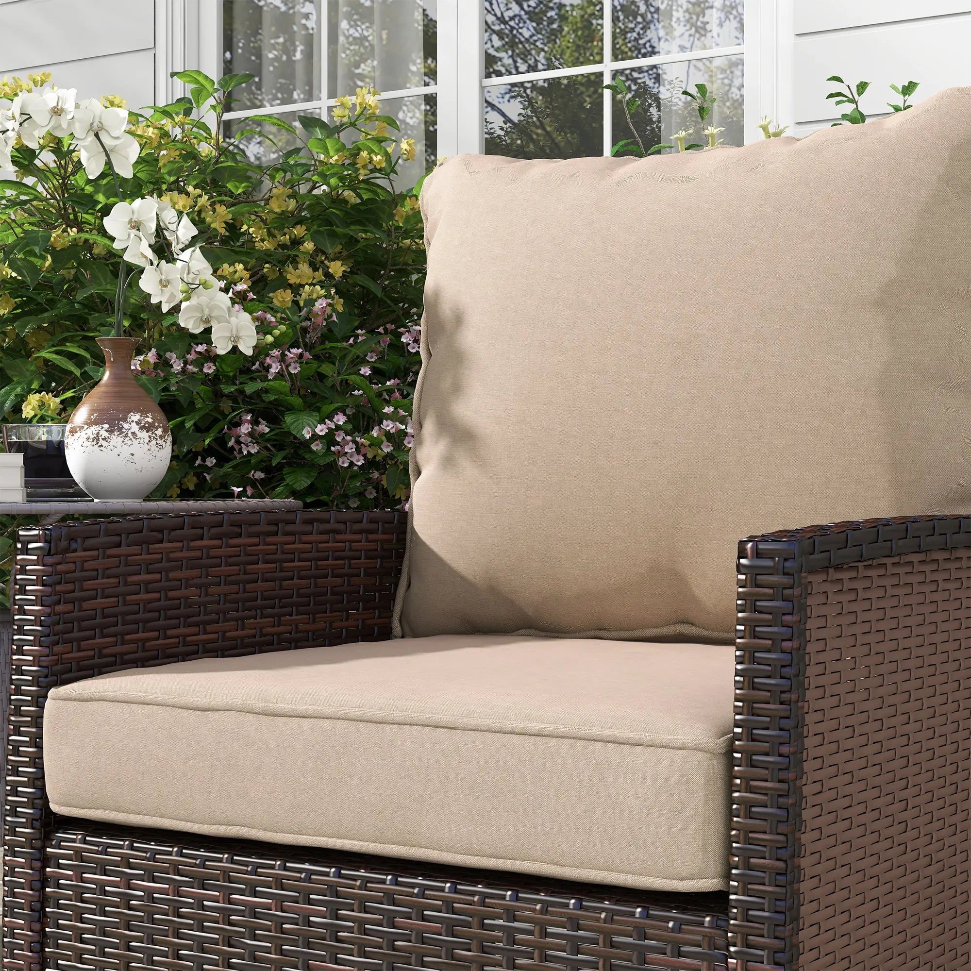 4-Piece Seat Cushion Pillows, Patio Chair Cushions Set, Beige Patio Chair Cushions at Gallery Canada