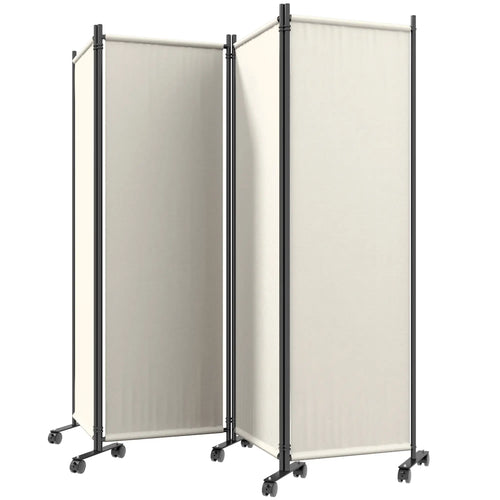 Folding Room Divider with Wheels, Privacy Screen, 5.6ft Tall