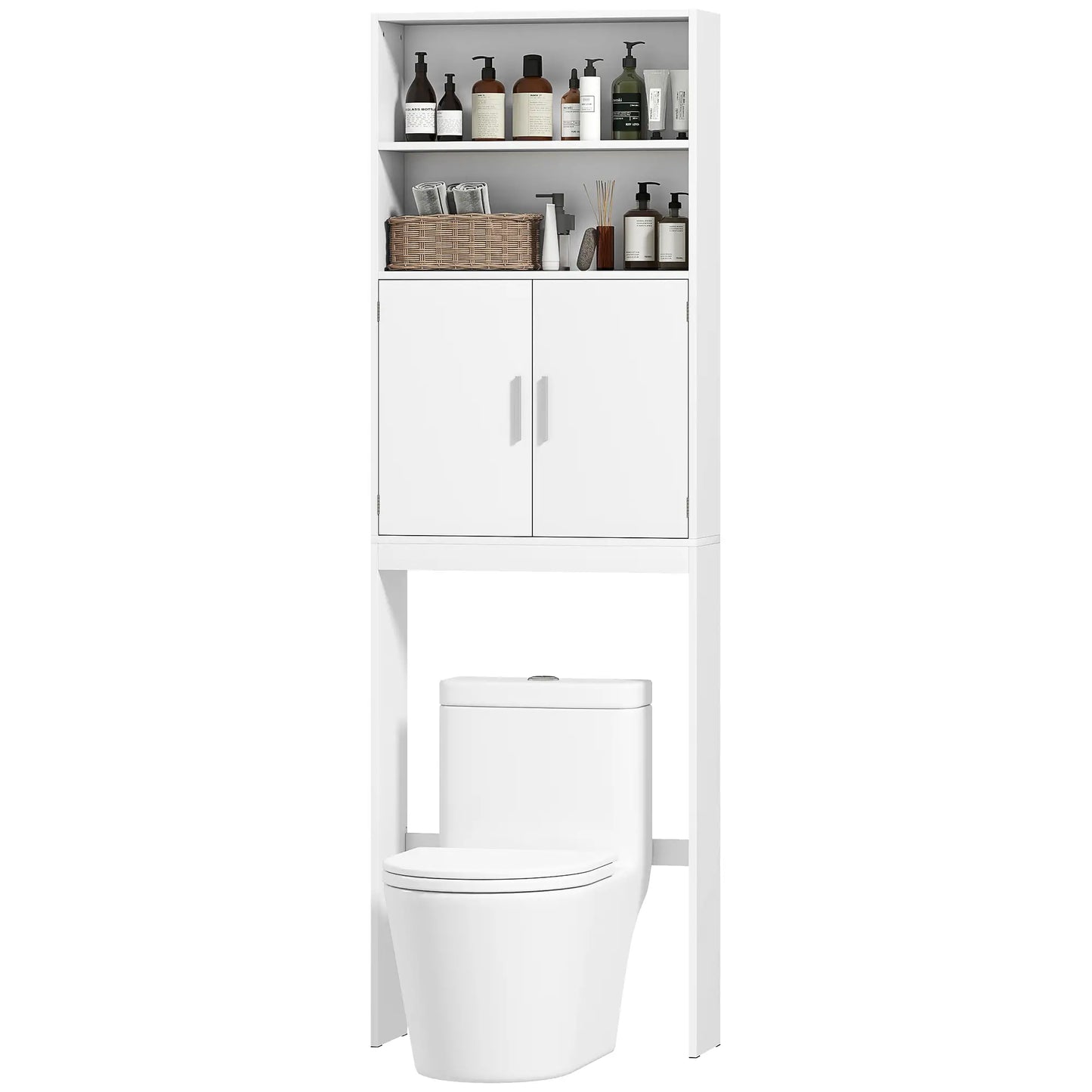 Over The Toilet Storage Cabinet, 4-Tier Bathroom Organizer, White Over The Toilet Storage White at Gallery Canada