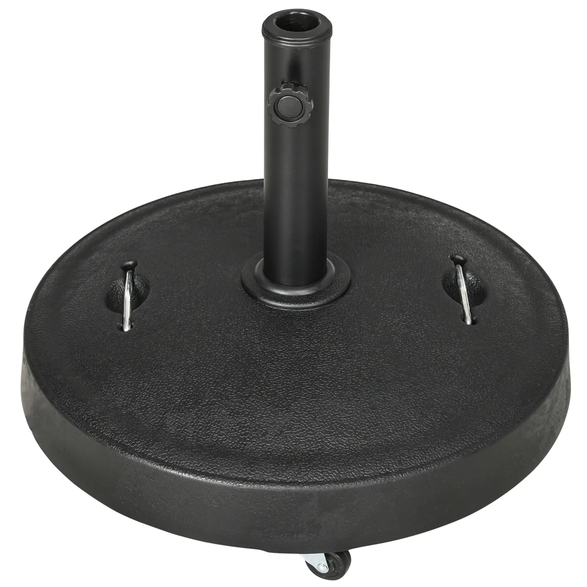 Heavy Duty Patio Umbrella Stand with Wheels, 51lb, Black Umbrella Bases Black at Gallery Canada