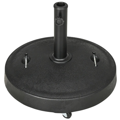 Heavy Duty Patio Umbrella Stand with Wheels, 51lb, Black Umbrella Bases Black at Gallery Canada