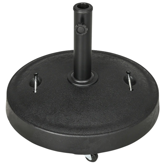 Heavy Duty Patio Umbrella Stand with Wheels, 51lb, Black Umbrella Bases Black at Gallery Canada