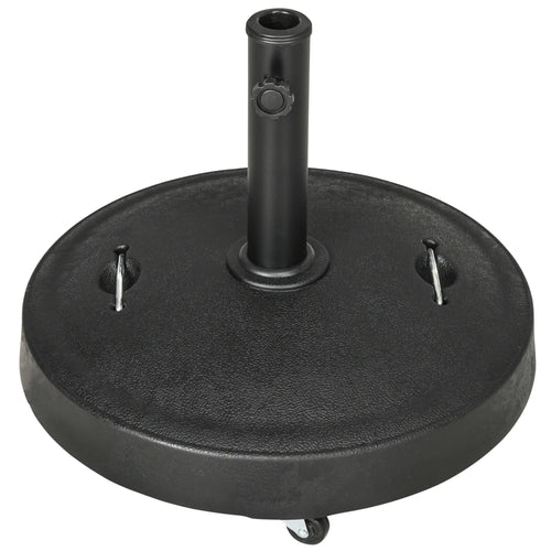 Heavy Duty Patio Umbrella Stand with Wheels, 51lb, Black