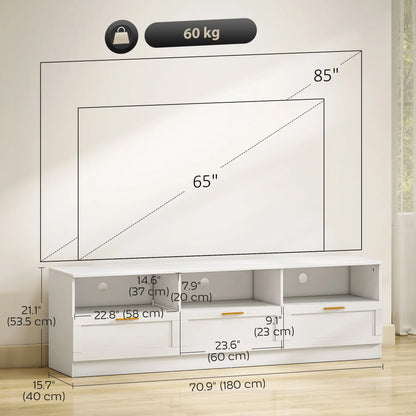 TV Stand with Storage, Entertainment Center, 85 Inch, White TV Stands at Gallery Canada