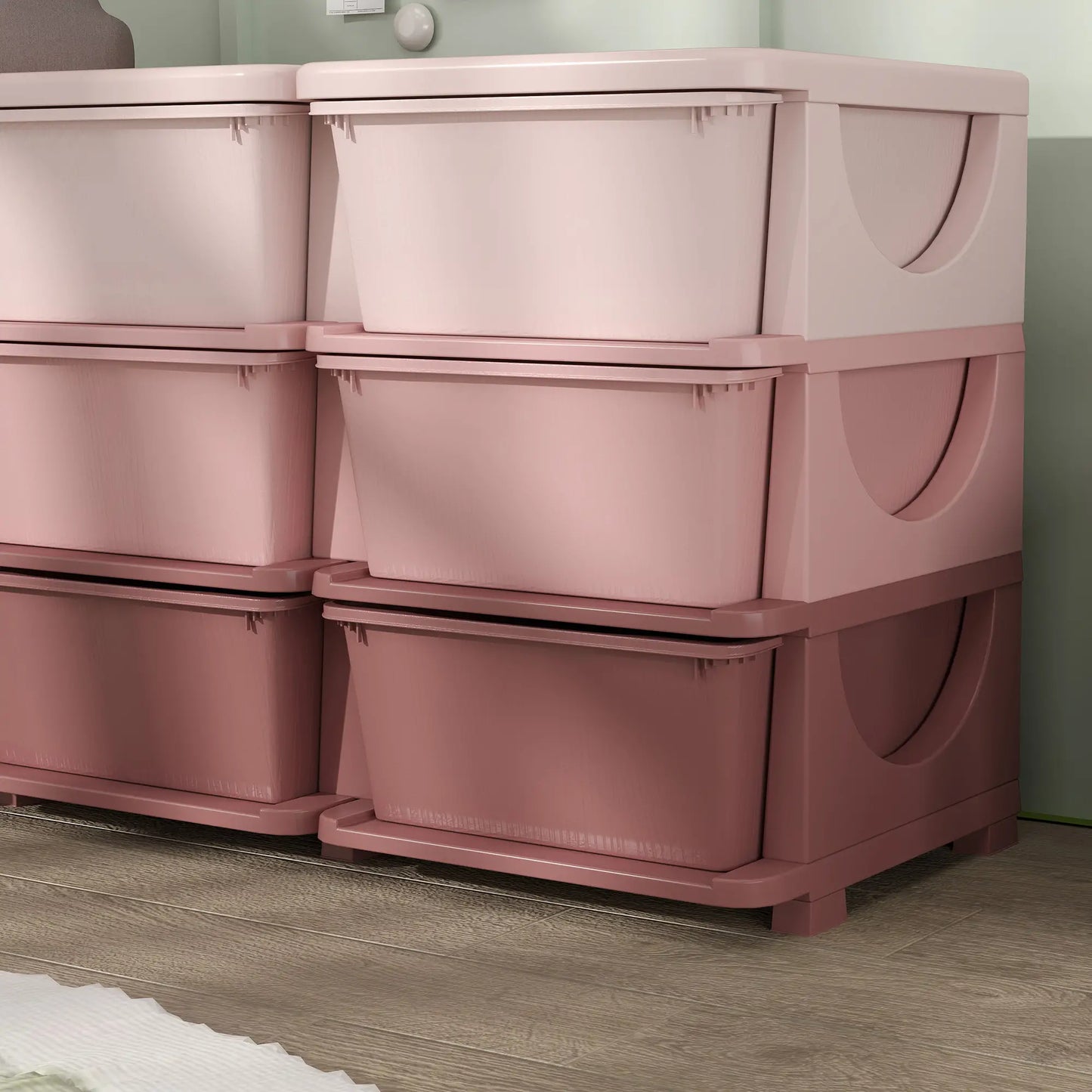 3 Tier Toy Organizer, 9 Plastic Drawers, Pink Baby & Kids Storage at Gallery Canada