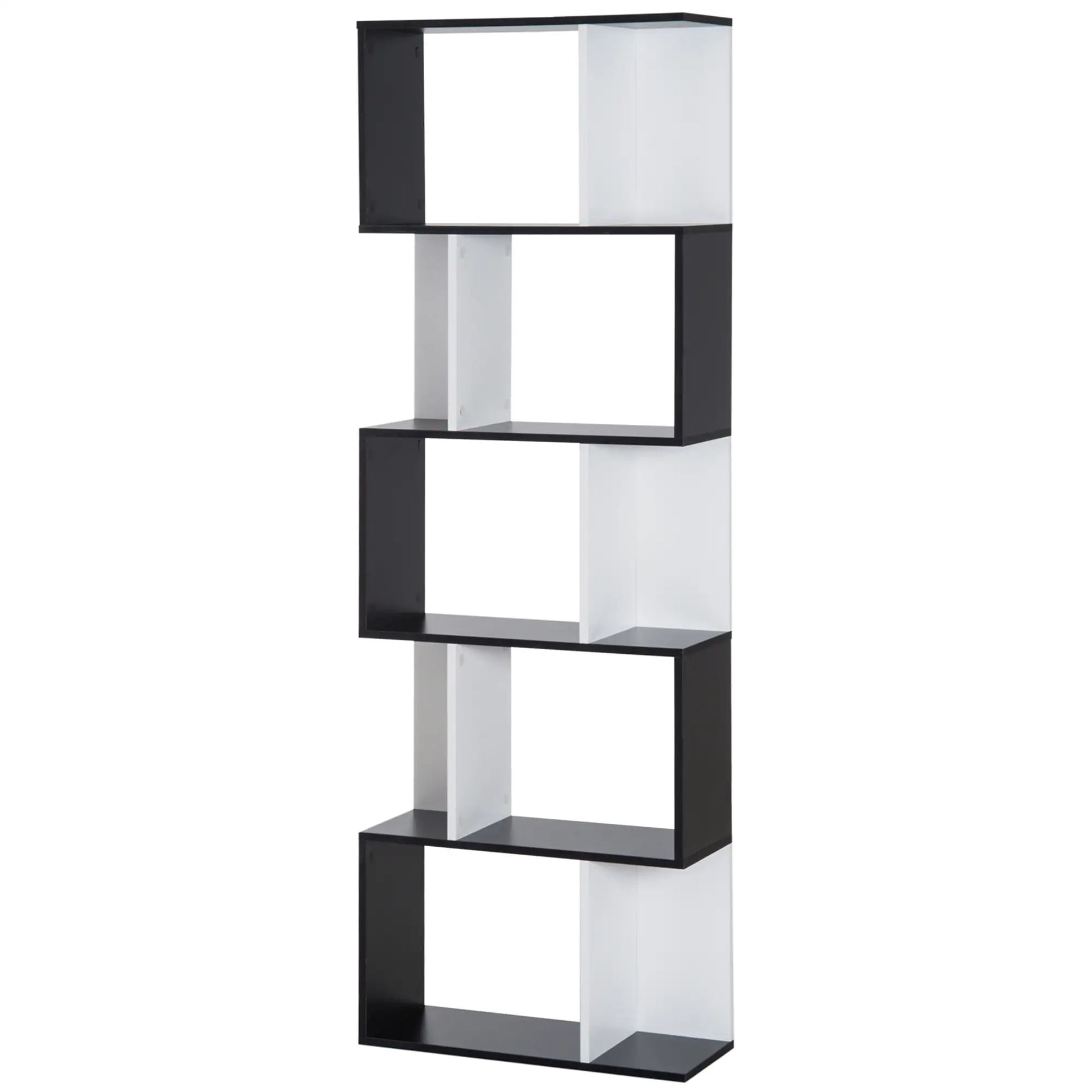 Modern Bookcase 5-Tier Display Shelf, Room Divider, Black Display Bookshelves at Gallery Canada