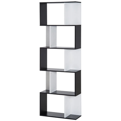 Modern Bookcase 5-Tier Display Shelf, Room Divider, Black Display Bookshelves at Gallery Canada