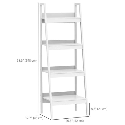Set of 2, 4 Tier Ladder Shelf, Multi-Use Display Rack, White Display Bookshelves at Gallery Canada