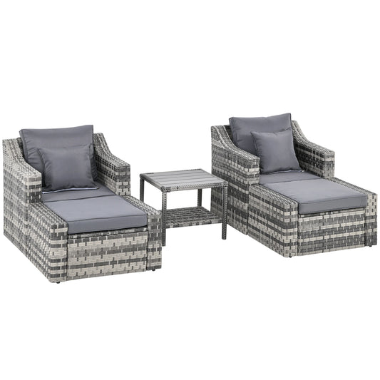 5-Piece Patio Furniture Set, Outdoor Rattan Wicker, Grey Patio Furniture Sets Grey at Gallery Canada
