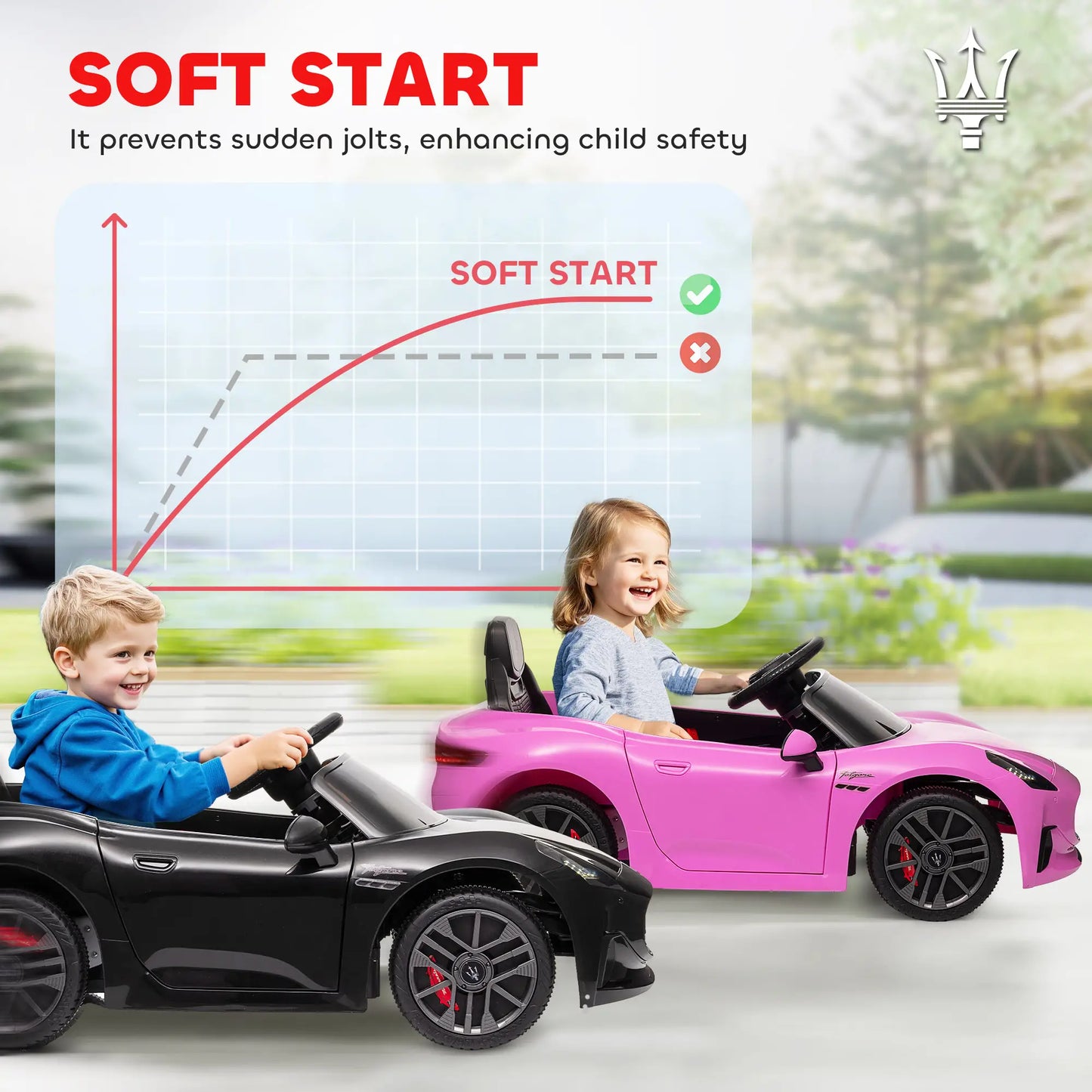12V Maserati Kids Electric Car, Remote Control, LED Lights, MP3, Black Electric Toy Cars at Gallery Canada
