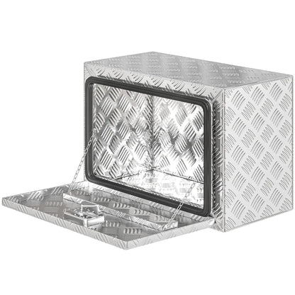24 Inch Heavy Duty Aluminum Truck Bed Tool Box, Storage Chest With Lock Tool Organizers Silver at Gallery Canada